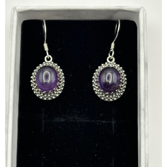 Amethyst‎ Sterling Silver Earrings - Picture 8 of 8